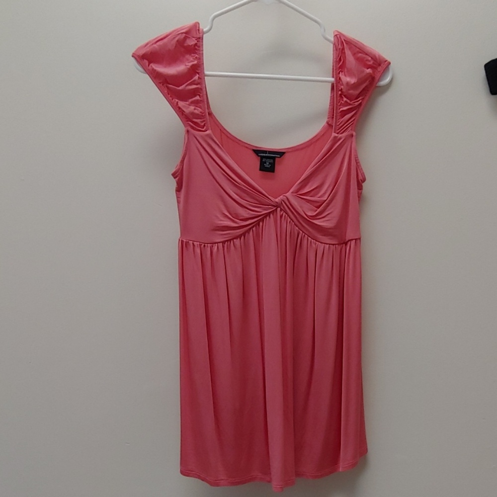Pink Babydoll Tank with Cap Shoulders